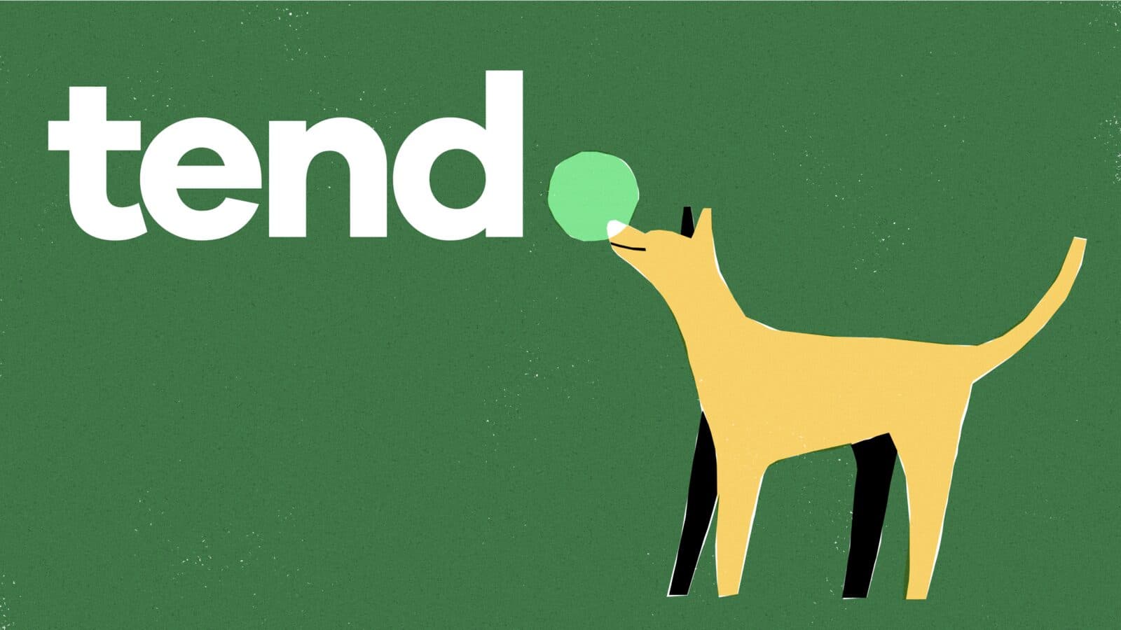 Tend: perro con una pelota, ilustración de Germán Di Ciccio